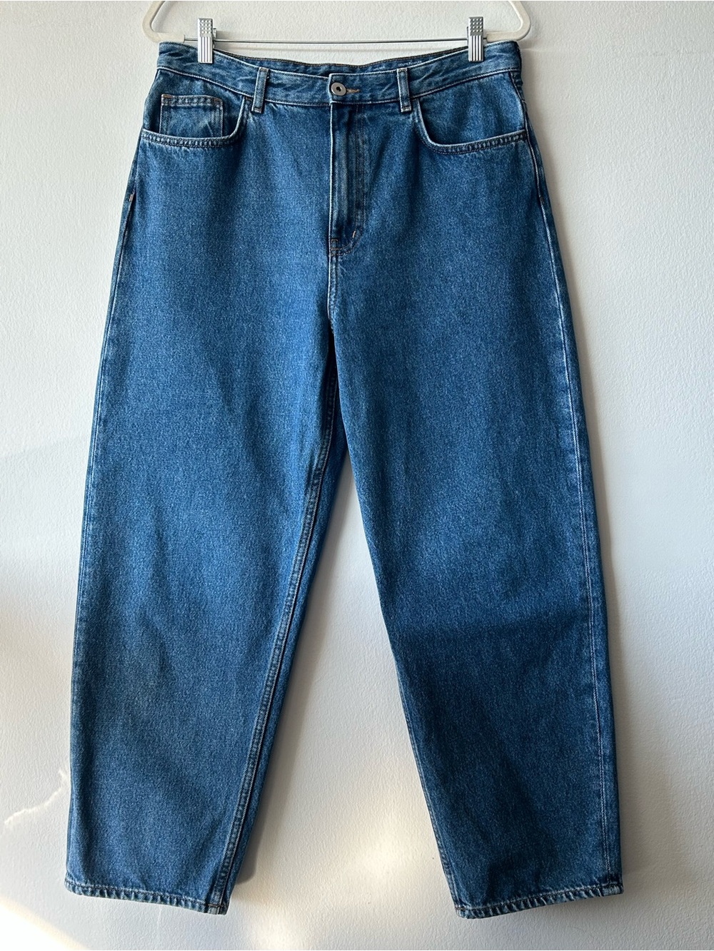 COS Blue Denim Tapered High-rise Jeans in blue